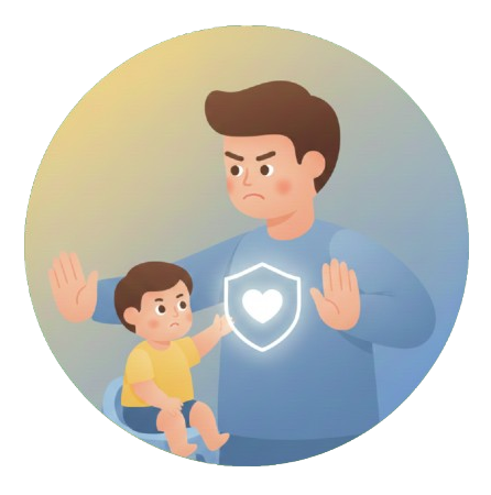 Child crying but comforted
